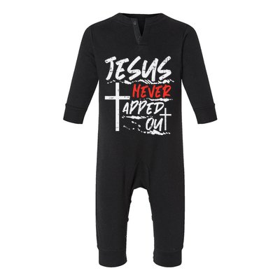 Wrestling Jesus Never Tapped Out Christian Wrestle Infant Fleece One Piece