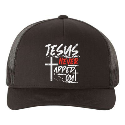 Wrestling Jesus Never Tapped Out Christian Wrestle Yupoong Adult 5-Panel Trucker Hat