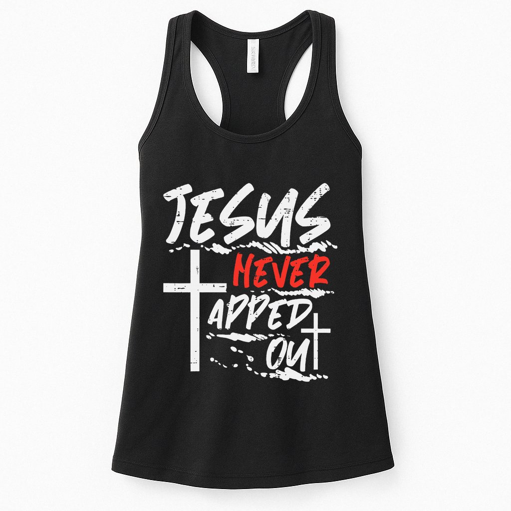 Wrestling Jesus Never Tapped Out Christian Wrestle Womens Tank Top