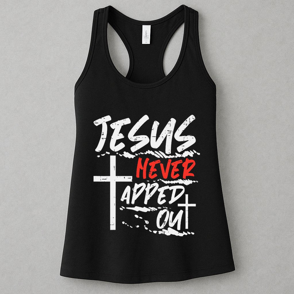 Wrestling Jesus Never Tapped Out Christian Wrestle Womens Tank Top