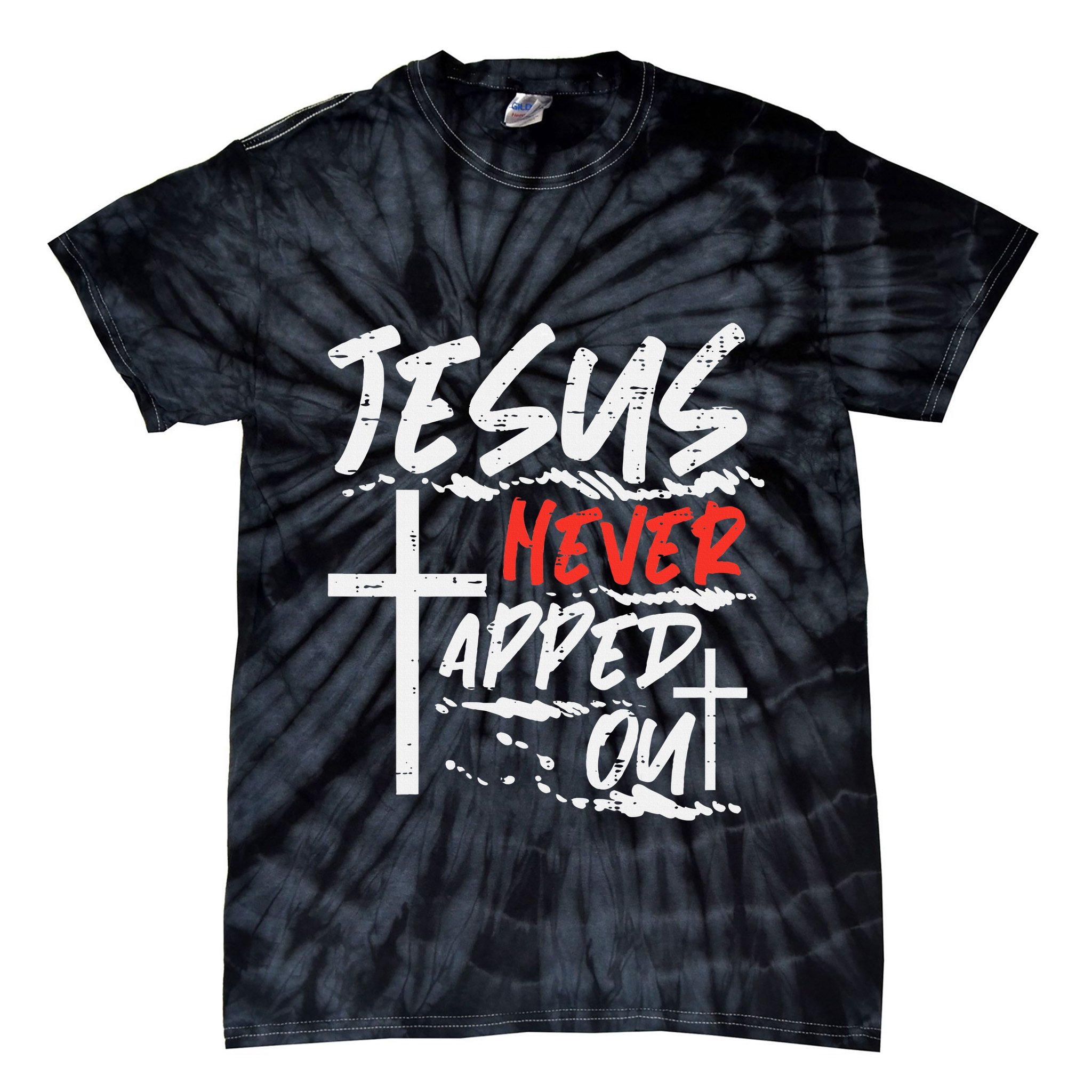 Wrestling Jesus Never Tapped Out Christian Wrestle Tie-Dye T-Shirt
