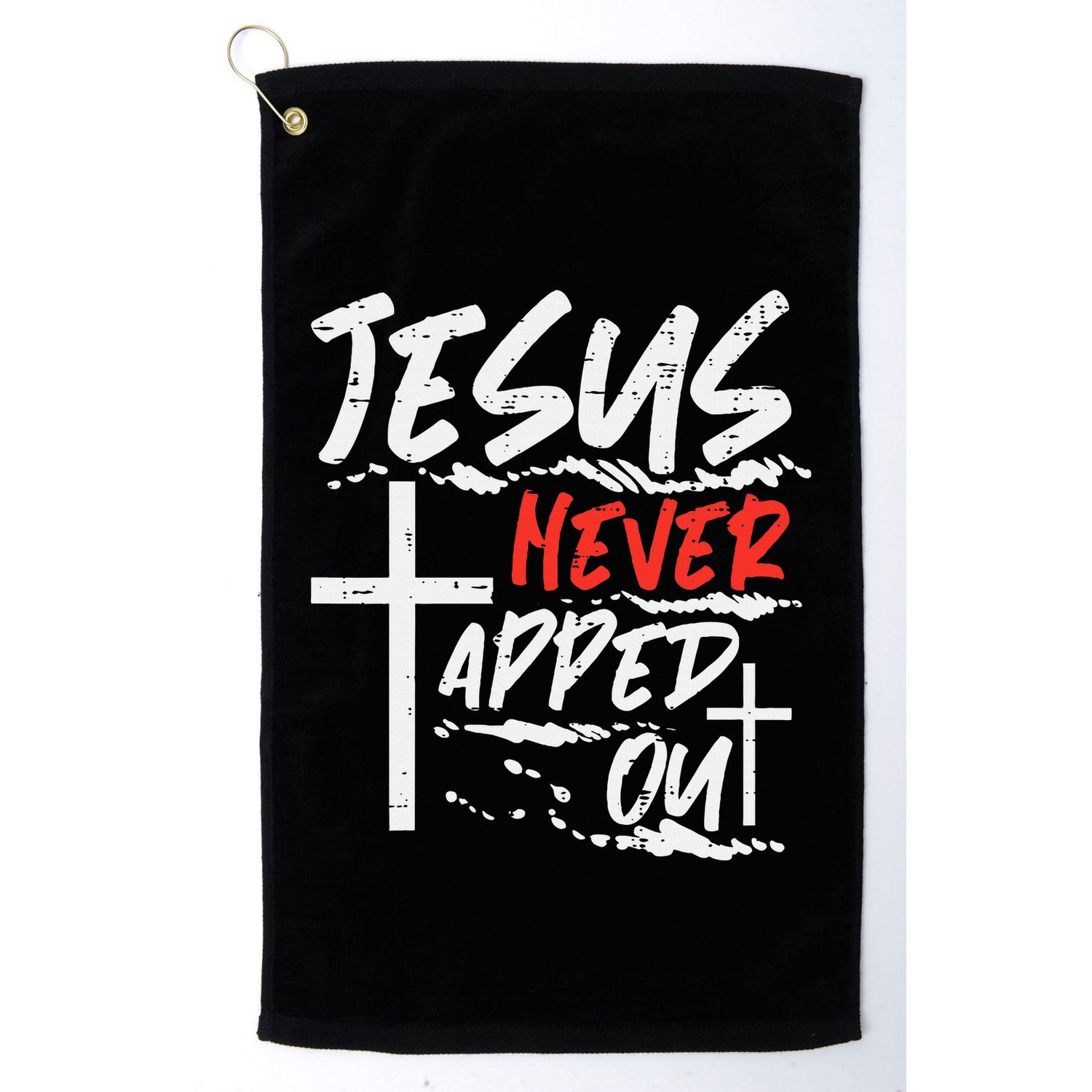 Wrestling Jesus Never Tapped Out Christian Wrestle Golf Towel