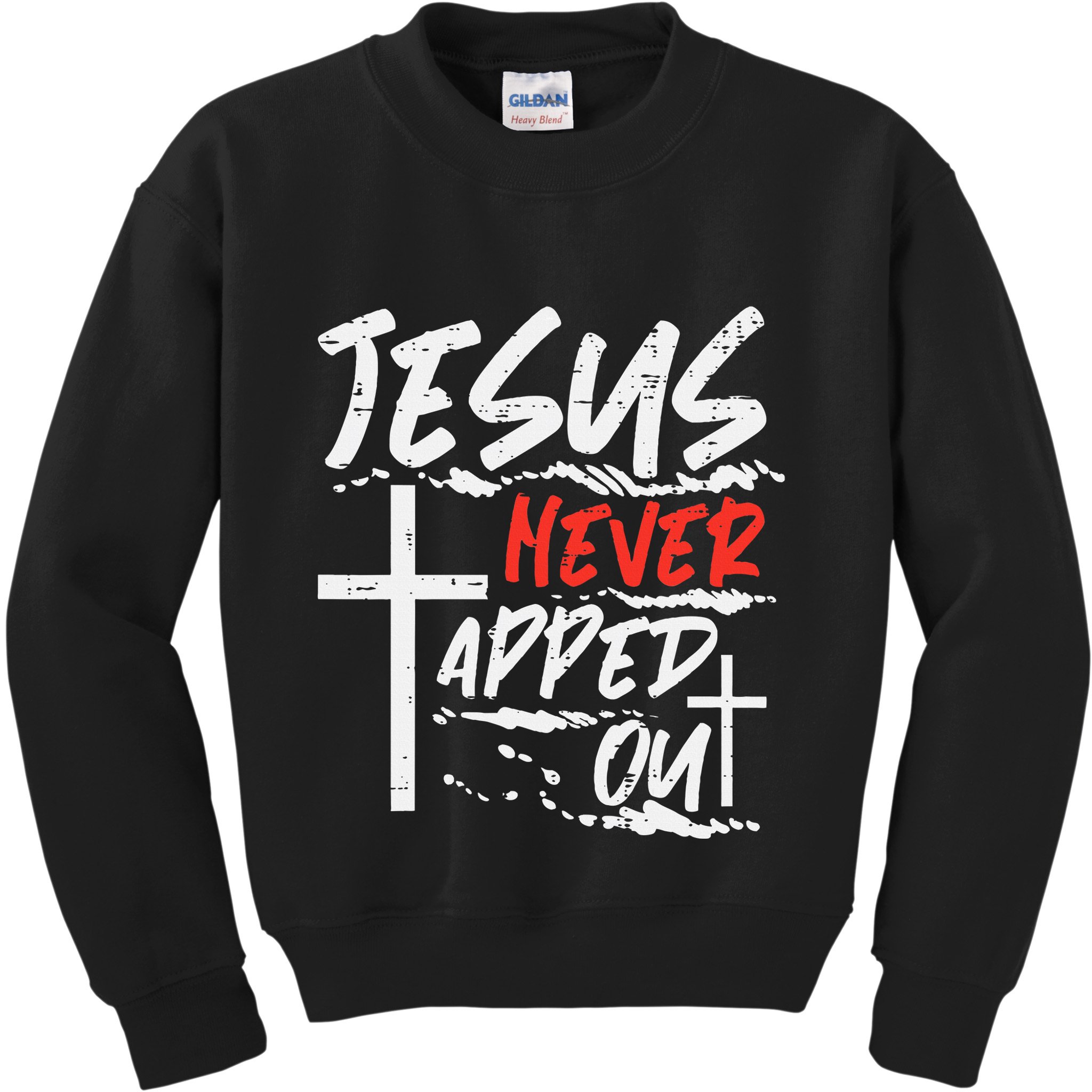 Wrestling Jesus Never Tapped Out Christian Wrestle Kids Sweatshirt