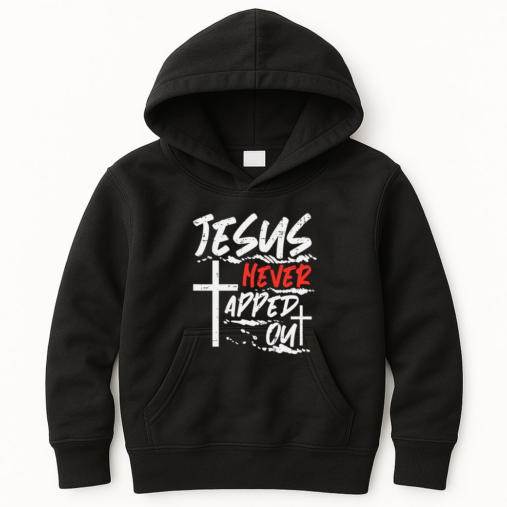 Wrestling Jesus Never Tapped Out Christian Wrestle Kids Hoodie