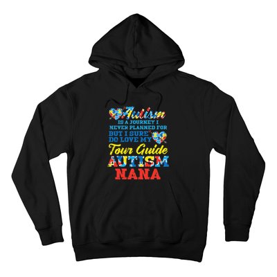 WoAutism Journey Never Planned Tour Guide Nana Grandma Women Hoodie