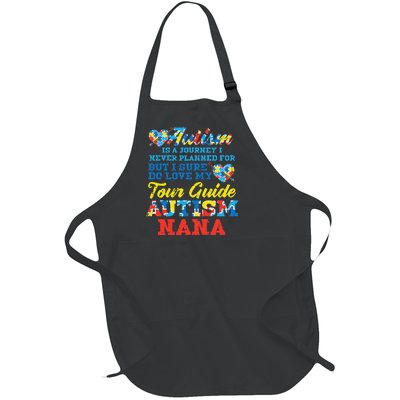 WoAutism Journey Never Planned Tour Guide Nana Grandma Women Full-Length Apron With Pockets