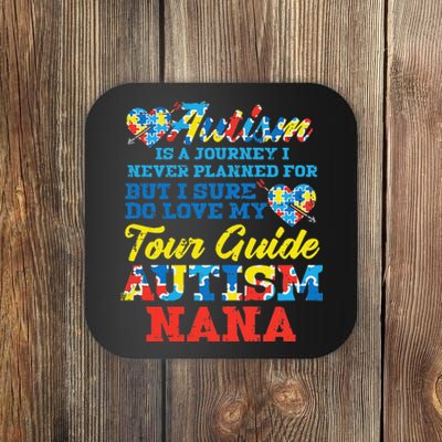 WoAutism Journey Never Planned Tour Guide Nana Grandma Women Coaster