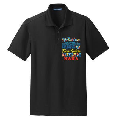 WoAutism Journey Never Planned Tour Guide Nana Grandma Women Dry Zone Grid Polo