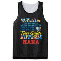 WoAutism Journey Never Planned Tour Guide Nana Grandma Women Mesh Reversible Basketball Jersey Tank