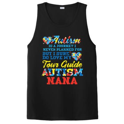 WoAutism Journey Never Planned Tour Guide Nana Grandma Women PosiCharge Competitor Tank