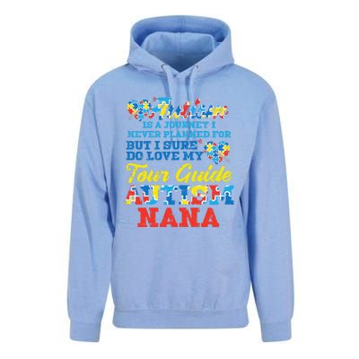 WoAutism Journey Never Planned Tour Guide Nana Grandma Women Unisex Surf Hoodie