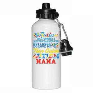 WoAutism Journey Never Planned Tour Guide Nana Grandma Women Aluminum Water Bottle