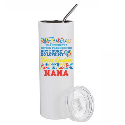 WoAutism Journey Never Planned Tour Guide Nana Grandma Women Stainless Steel Tumbler