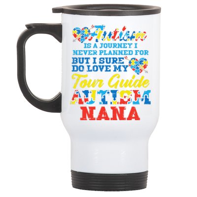 WoAutism Journey Never Planned Tour Guide Nana Grandma Women Stainless Steel Travel Mug