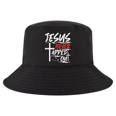 Wrestling Jesus Never Tapped Out Christian Wrestle Cool Comfort Performance Bucket Hat