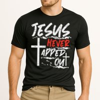 Wrestling Jesus Never Tapped Out Christian Wrestle Cooling Performance Crew T-Shirt
