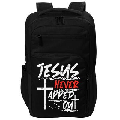 Wrestling Jesus Never Tapped Out Christian Wrestle Impact Tech Backpack