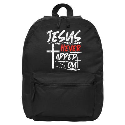 Wrestling Jesus Never Tapped Out Christian Wrestle 16 in Basic Backpack