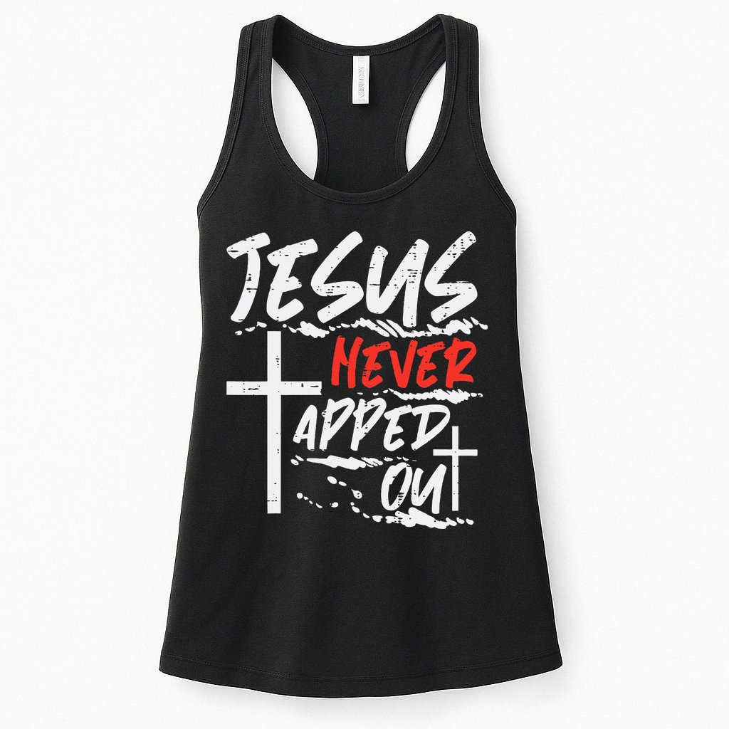 Wrestling Jesus Never Tapped Out Christian Wrestle Womens Tank Top