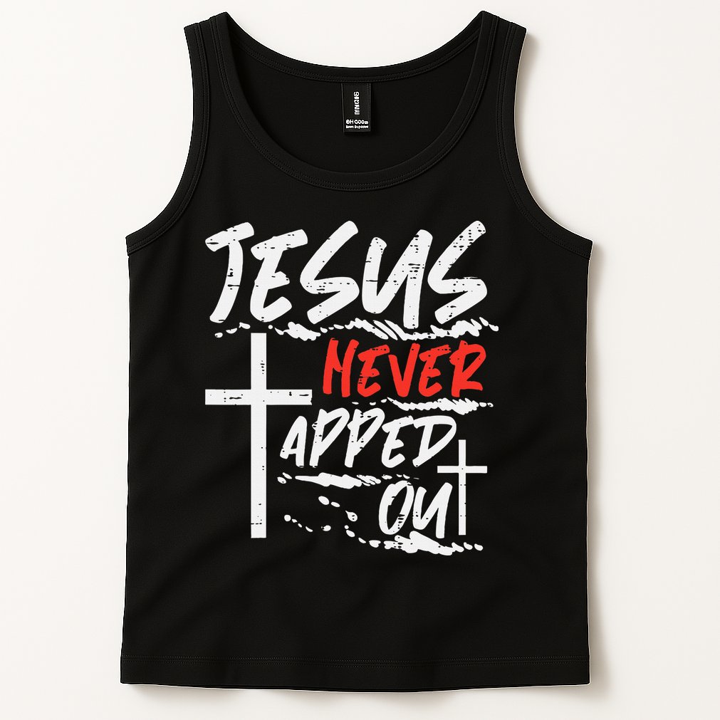 Wrestling Jesus Never Tapped Out Christian Wrestle Tank Top