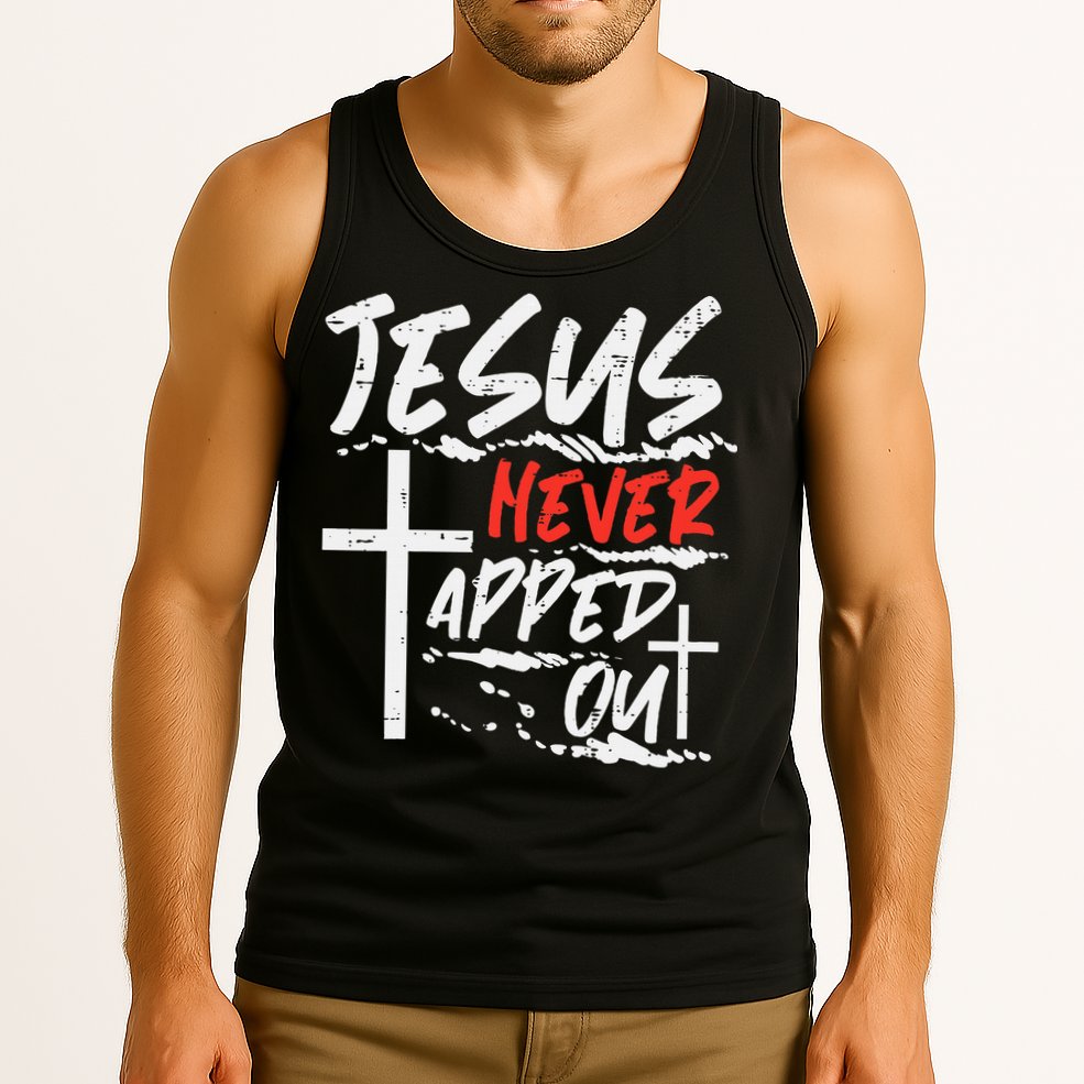 Wrestling Jesus Never Tapped Out Christian Wrestle Tank Top