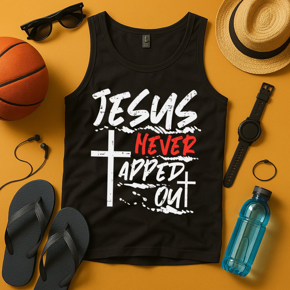 Wrestling Jesus Never Tapped Out Christian Wrestle Tank Top