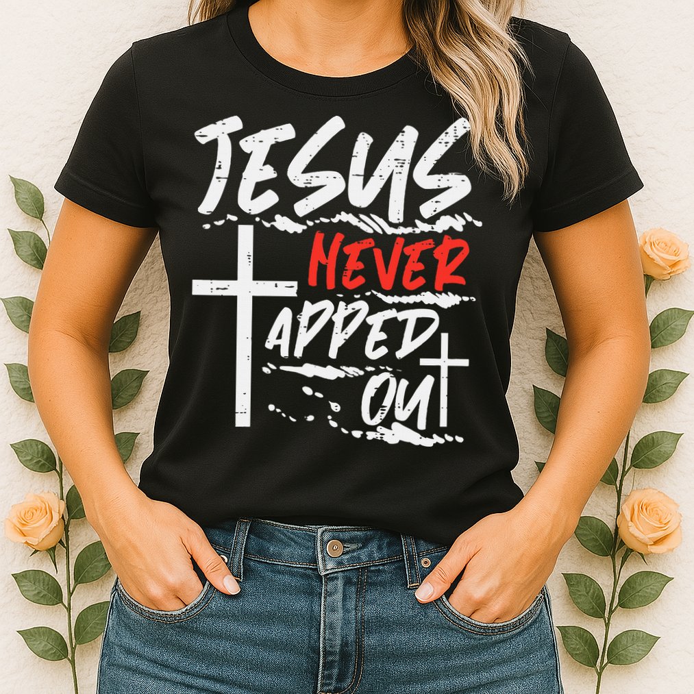 Wrestling Jesus Never Tapped Out Christian Wrestle Womens T-Shirt