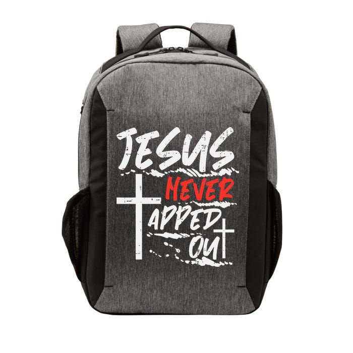 Wrestling Jesus Never Tapped Out Christian Wrestle Vector Backpack