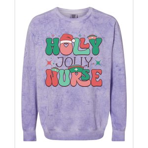 Wolly Jolly Nurse Holiday Graphic Colorblast Crewneck Sweatshirt