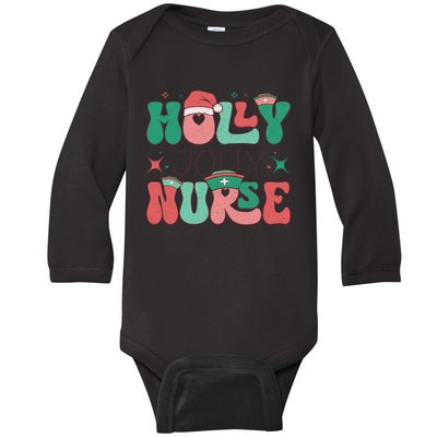 Wolly Jolly Nurse Holiday Graphic Baby Long Sleeve Bodysuit