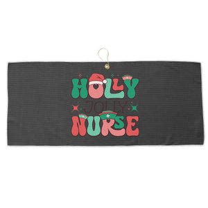 Wolly Jolly Nurse Holiday Graphic Large Microfiber Waffle Golf Towel