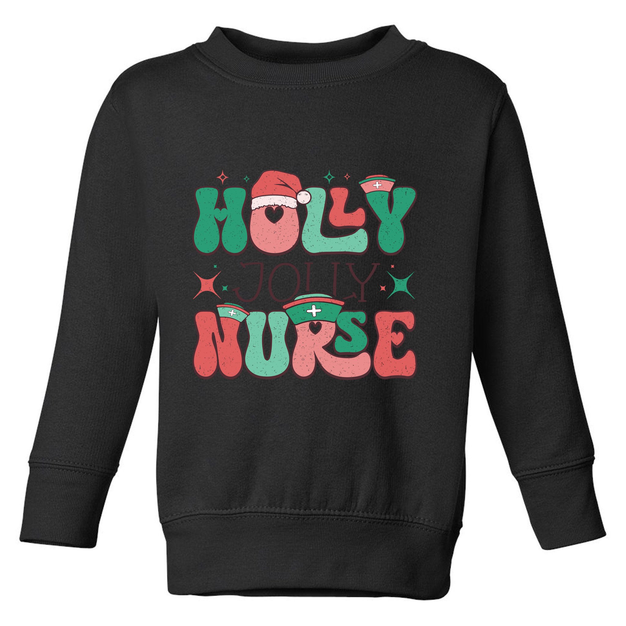 Wolly Jolly Nurse Holiday Graphic Toddler Sweatshirt