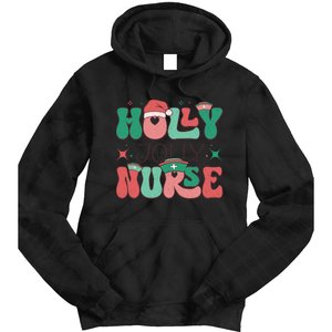 Wolly Jolly Nurse Holiday Graphic Tie Dye Hoodie