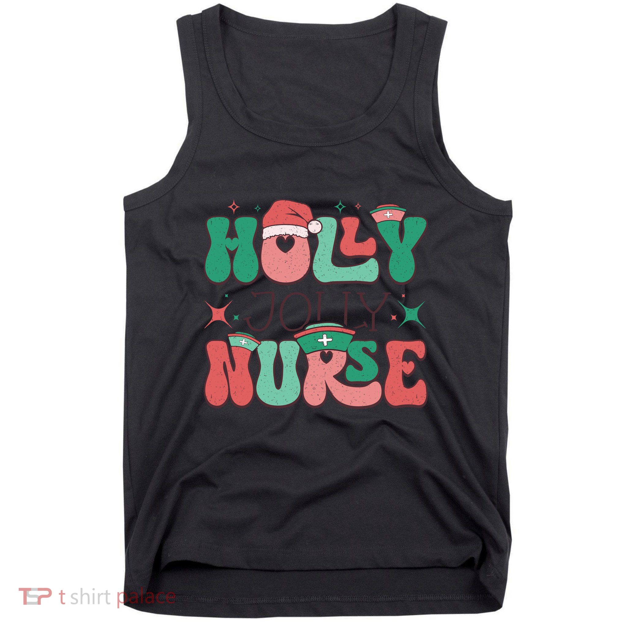 Wolly Jolly Nurse Holiday Graphic Tank Top
