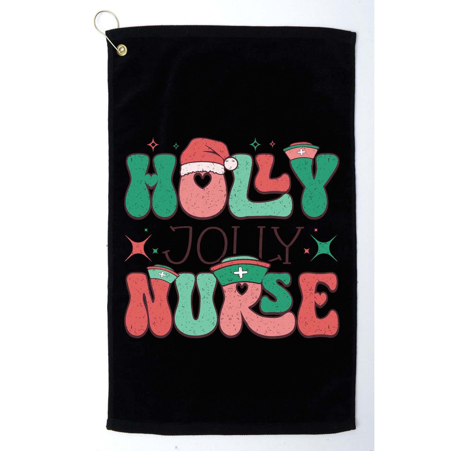 Wolly Jolly Nurse Holiday Graphic Golf Towel