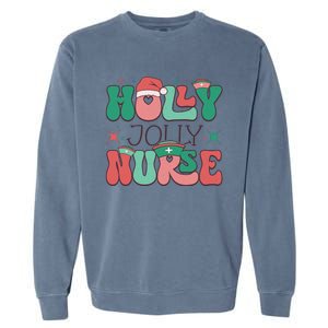 Wolly Jolly Nurse Holiday Graphic Garment-Dyed Sweatshirt