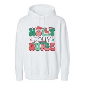 Wolly Jolly Nurse Holiday Graphic Garment-Dyed Fleece Hoodie