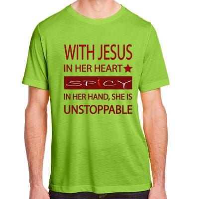 Woman Jesus PepperSpicy Hottie Funny With Chili Pepper Adult ChromaSoft Performance T-Shirt