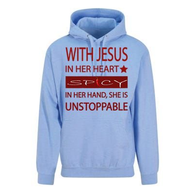 Woman Jesus PepperSpicy Hottie Funny With Chili Pepper Unisex Surf Hoodie