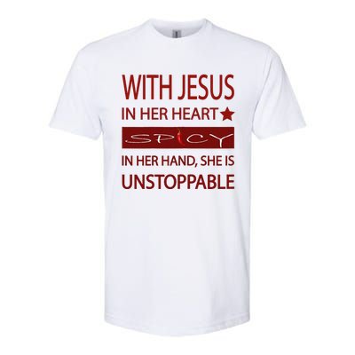 Woman Jesus PepperSpicy Hottie Funny With Chili Pepper Softstyle CVC T-Shirt