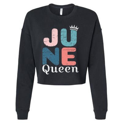 Wo June Queen birthday Cropped Pullover Crew