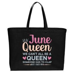 Wo June Queen Not All Can Be Queen Cotton Canvas Jumbo Tote