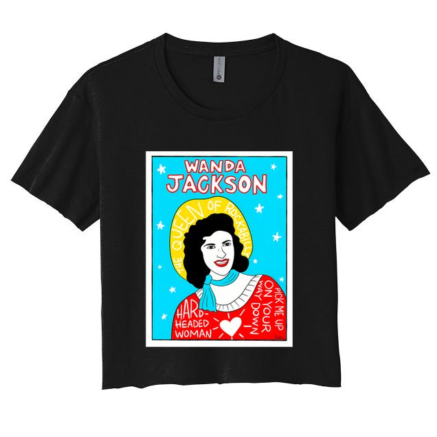 Wanda Jackson Rockabilly Folk Art Crop Top