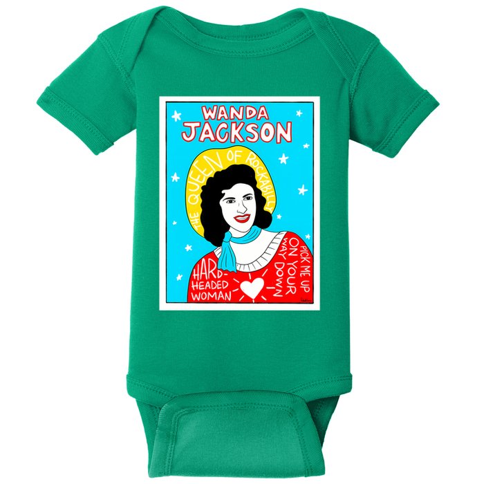 Wanda Jackson Rockabilly Folk Art Baby Bodysuit