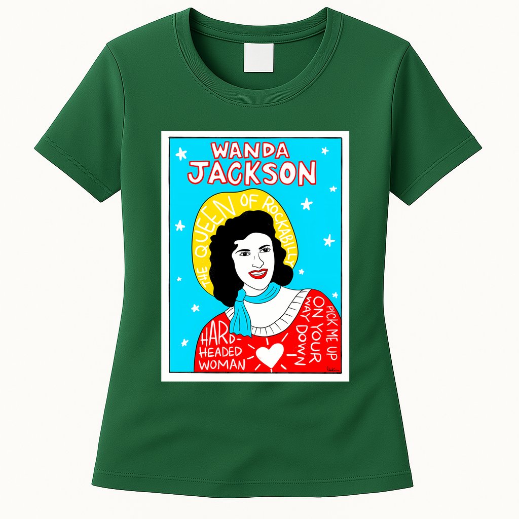 Wanda Jackson Rockabilly Folk Art Womens T-Shirt