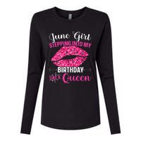 Wo June Stepping Int My Bithday Like A Queen Womens Cotton Relaxed Long Sleeve T-Shirt