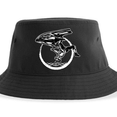 Water Jet Skier Back Flip Design Summer Gift Jet Ski Cool Gift Sustainable Bucket Hat