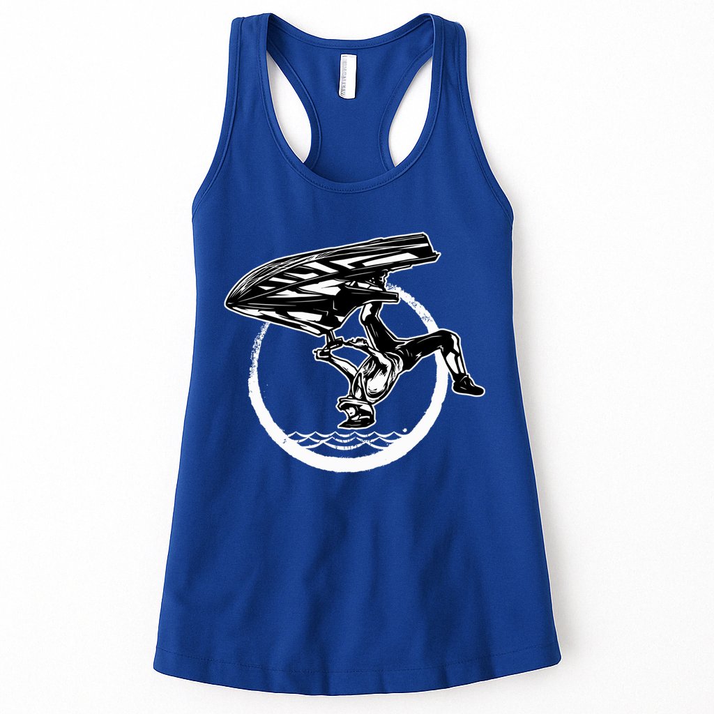 Water Jet Skier Back Flip Design Summer Gift Jet Ski Cool Gift Womens Tank Top
