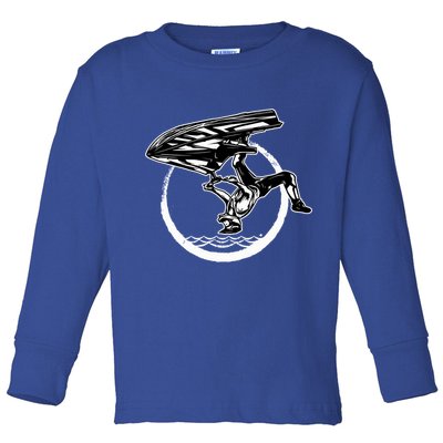 Water Jet Skier Back Flip Design Summer Gift Jet Ski Cool Gift Toddler Long Sleeve Shirt