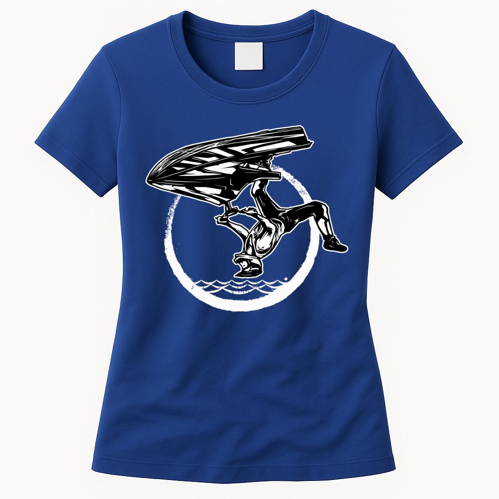 Water Jet Skier Back Flip Design Summer Gift Jet Ski Cool Gift Womens T-Shirt